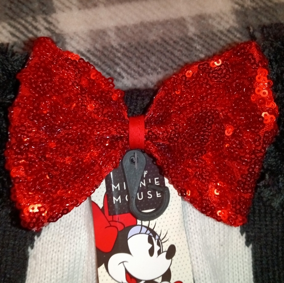 🆕 Disney| Minnie Mouse Girls Winter Hat Toboggan - Black & Red - One Size - Picture 4 of 8